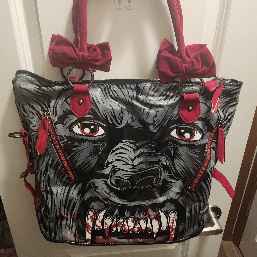 Iron Fist Red and Black Wolf Tote Bag